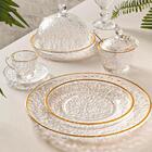 Prato Raso Lyor Petra De Cristall Com Fio De Ouro 28cm