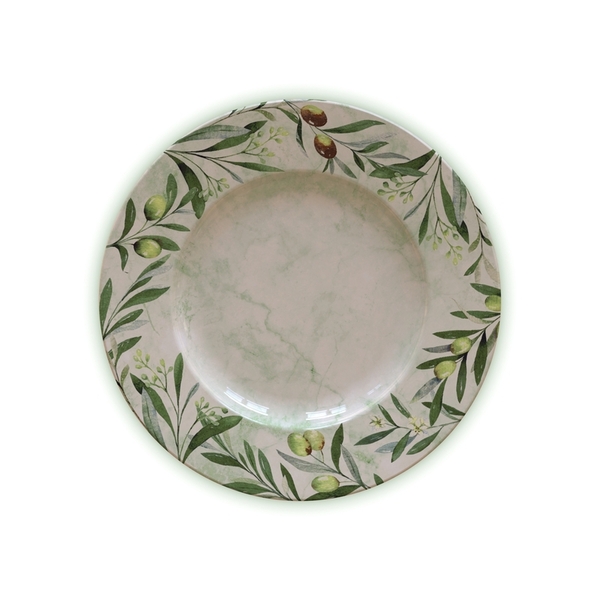 Prato Raso Oliva Em Porcelana Decorada 28 Cm Tramontina