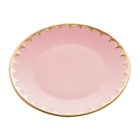 Prato Raso P/sobremesa De Porcelana Egg Rosa Matt/dourado 19c
