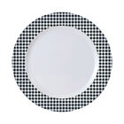 Prato Raso Redondo Em Melamina Xadrez Preto 27 Cm