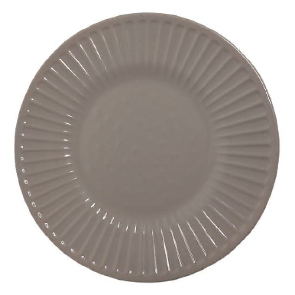 Prato Raso Refeição Melamina Plástico Cinza 25cm Yangzi