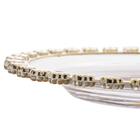 Prato Raso Wolff Daisy Borda Dourada De Cristal 28cm