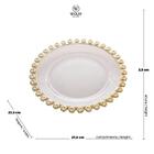 Prato Raso Wolff Daisy Borda Dourada De Cristal 28cm