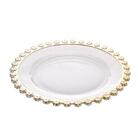 Prato Raso Wolff Daisy Borda Dourada De Cristal 28cm