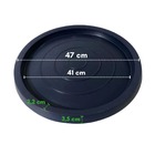 Prato Redondo 41cm p/ Vasos De Chão Polietileno Cinza