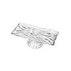 Prato Retangular Para Bolo Cristal Com Pé Wolff 36x17x12 5cm