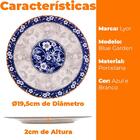 Prato Sobremesa 19 5cm Em Porcelana Blue Garden Lyor 8594