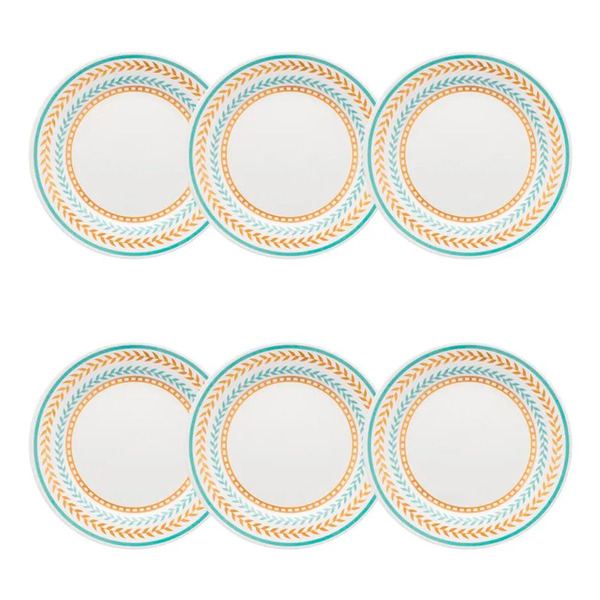 Prato Sobremesa Cerâmica Estampa Donna Louros 18cm 6un - Bion