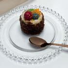 Prato Sobremesa Cristal Borda Coração Transparente 20cm Lyor