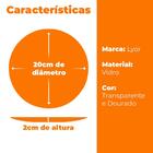 Prato Sobremesa Cristal C/ Borda Dourada Petra 20 Cm Lyor