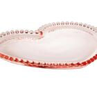 Prato Sobremesa Cristal Coração Pearl 20 Cm Rosa - Wolff