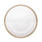 Prato Sobremesa De Cristal Coração Borda Dourada 20cm