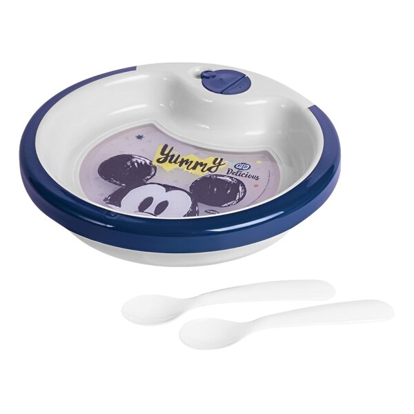 Prato Térmico Infantil Mickey Com Ventosa Gruda Na Mesa E 2 C