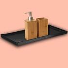 Prato Uno Retangular Preto 27x13cm - Coza