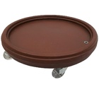 Prato Vaso Redondo com Reservatório Polietileno 25cm Marrom