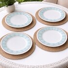 Pratos Raso Jantar Oxford Donna Bosque Kit Jogo 12pçs 26cm