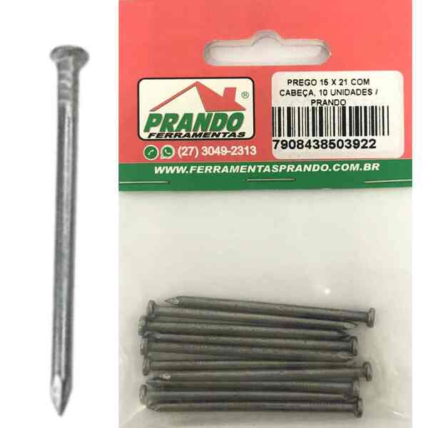 Prego 15 X 21 Com Cabeça - 10 Un Prando