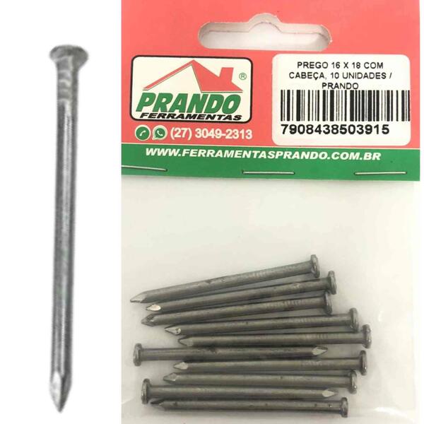 Prego 16 X 18 Com Cabeça - 10 Un