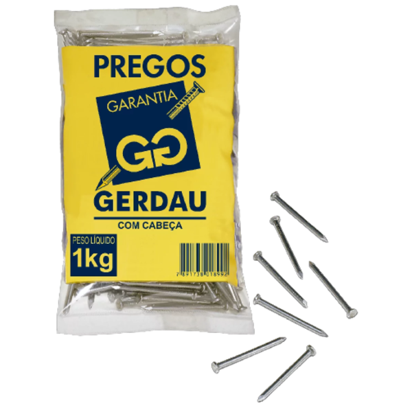 Prego Polido 23x60 1kg Com Cabeça Gerdau - Unico