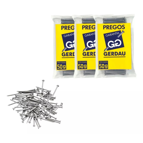 Prego Polido Com Cabeça 12x12 1,8mm X 27,6mm 150g Gerdau