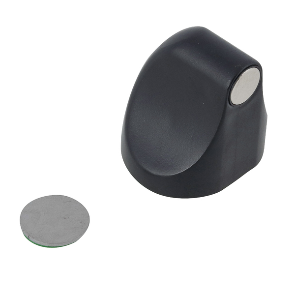 Prendedor para Porta Magnético Adesivo ABS Preto Fosco 1 peça