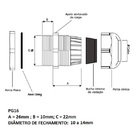Prensa Cabo Nylon Pg16 Cinza 10 Peças