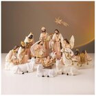 Presépio De Natal Natalino 14 Peças Branco Em Borracha 23cm