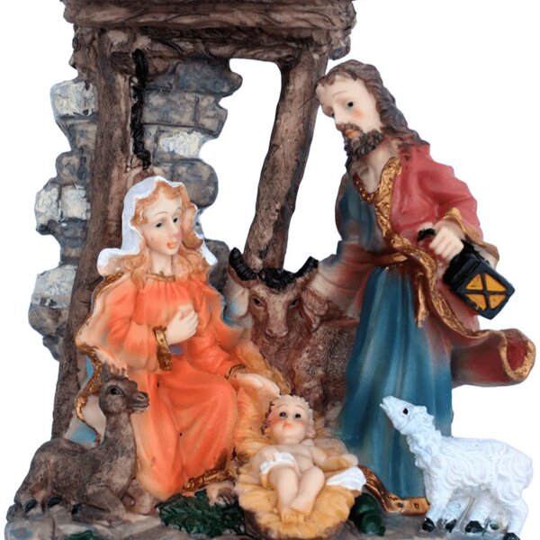 Presépio Estatueta Sagrada Família Nascimento De Jesus 19cm