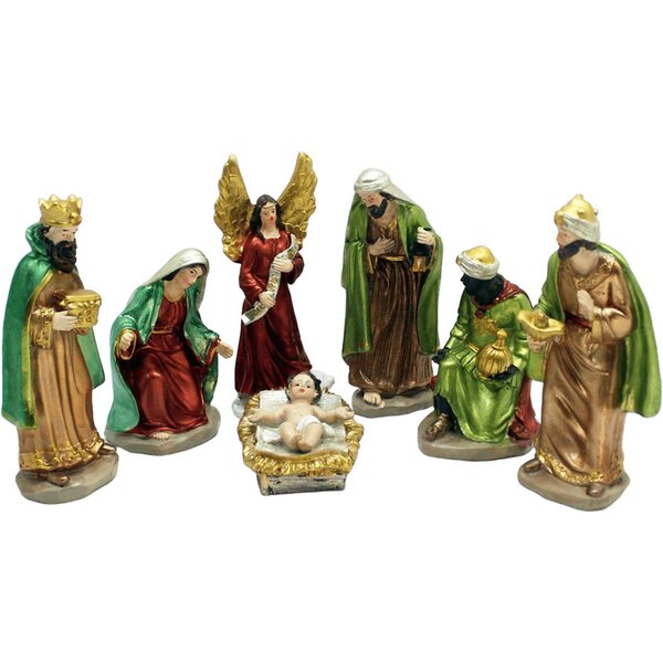 Presépio Natalino Nascimento De Jesus Estatueta 7 Peças 15cm