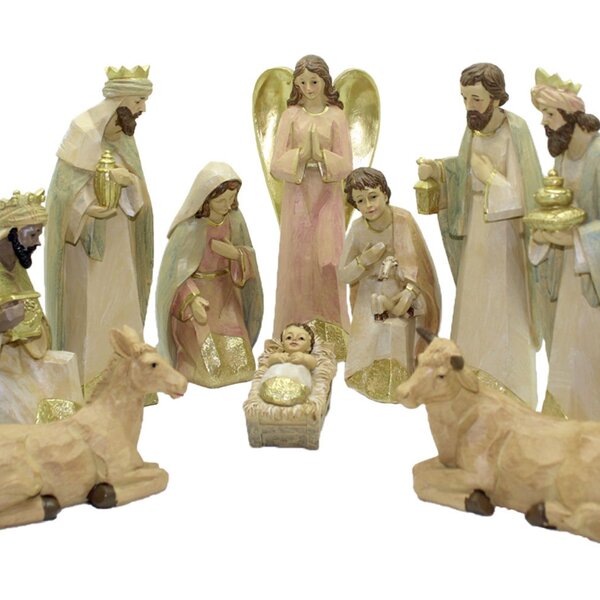 Presépio Natalino Nascimento De Jesus Estatueta Com 10 Peças