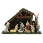 Presépio Porcelana 10 Figuras 9cm E Casa 31cm - Magizi
