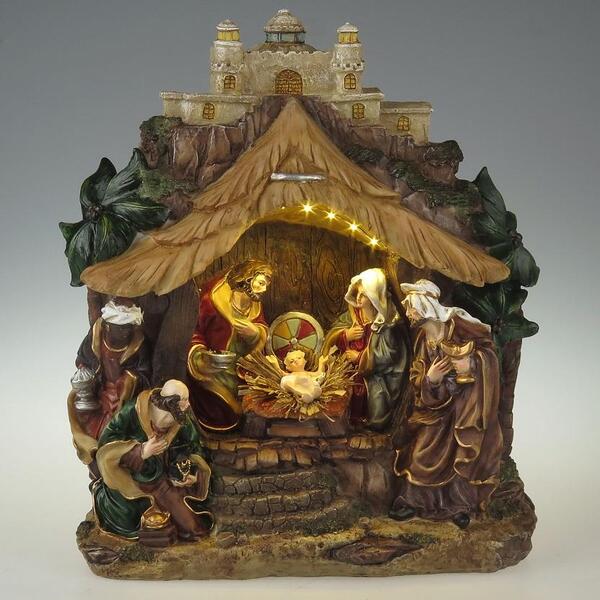 Presépio Templo Planna Em Resina 3aa 32x7x36cm Decoração De N