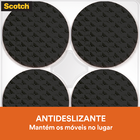 Protetor Antideslizante Quadrado Preto 19x19cm Autoadesivo Scotch 3M 12 peças
