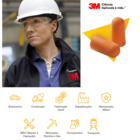 Protetor Auricular 3m 1110 3m Brasil 1 Par Cor Alaranjado