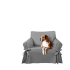 Protetor Capa De Sofá 1 Lugar Brim Algodão Ajustável Com Laço