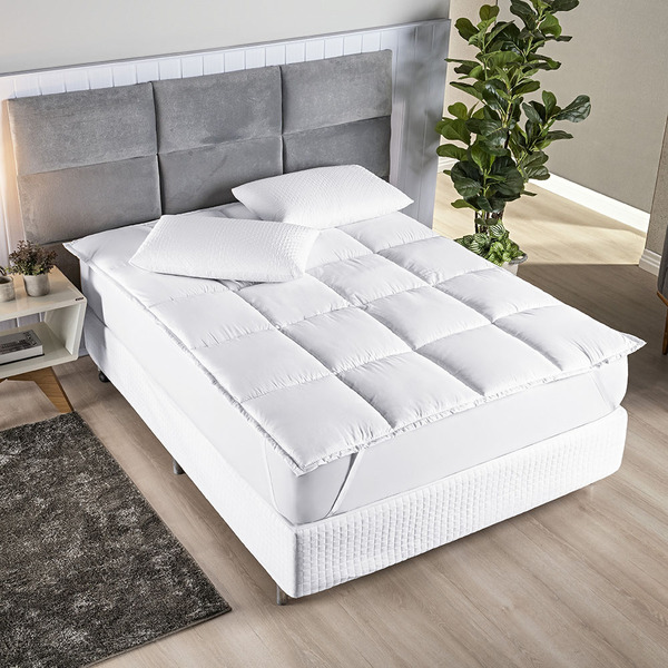 Protetor Colchão Queen Confort Pillow Enchimento Siliconado -
