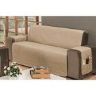 Protetor De Sofá 03 Lugares King 1,80m Dupla Face Manu Cáqui