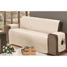 Protetor De Sofá 03 Lugares King 1,80m Dupla Face Manu Cáqui