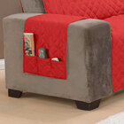 Protetor De Sofá 4 Lugares King Matelado Vermelho 1 Peça