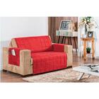 Protetor de Sofá Casa Dona com Porta Objeto 2 Lugares Vermelho