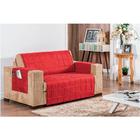 Protetor De Sofá Casa Dona Com Porta Objeto 2 Lugares Vermelho