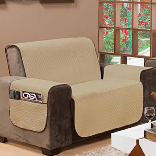 Protetor De Sofá Housen Impermeável 2 Lugares Bege