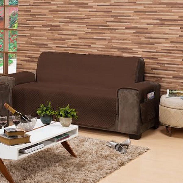 Protetor De Sofá Housen Impermeável King 3 Lugares Tabaco