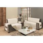 Protetor De Sofá Impermeável 03 E 02 Lugares Cáqui E Palha