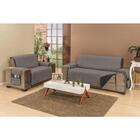 Protetor De Sofá Impermeável 03 E 02 Lugares King Cinza