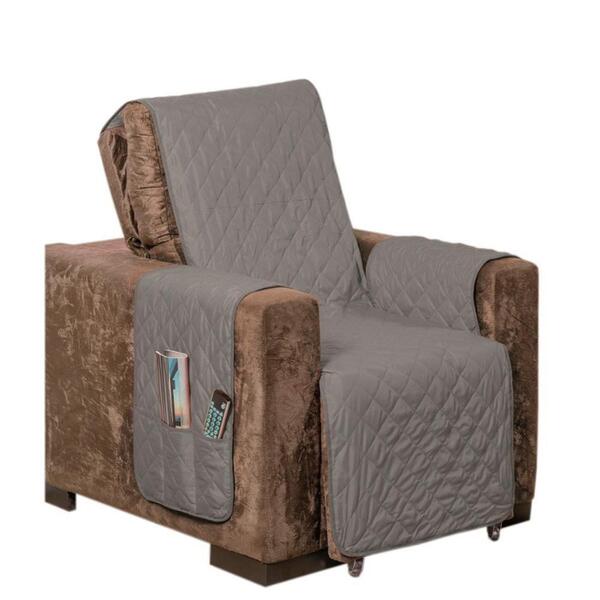 Protetor De Sofá Impermeável Assento De 50cm Cinza E Preto