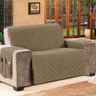 Protetor De Sofá Impermeável Casa Dona 2 Lugares Bege