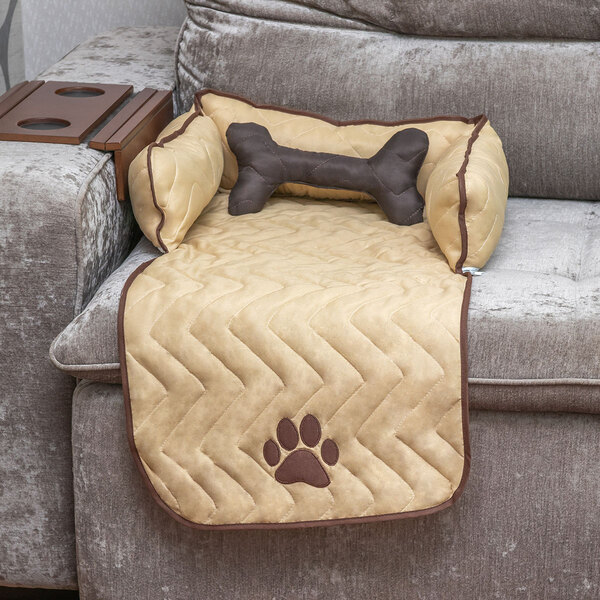 Protetor De Sofá Pet Pequeno Bege Martelado 45cm X 88cm X 15c