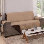 Protetor De Sofá Pratic P/ 4 Lugares Dupla Face - Caqui/tabaco