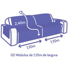 Protetor De Sofá Retrátil Dupla Face Microfibra 2 20m - Cinza
